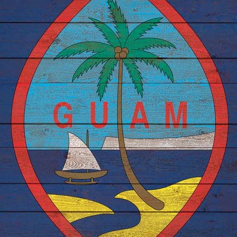 Guam Flag Dark Wood iPhone XS Max Skin