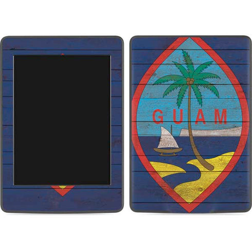 Guam Flag Dark Wood Amazon Kindle Skin