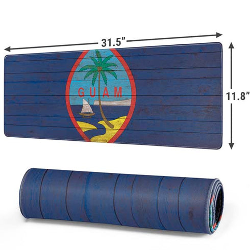 Guam Flag Dark Wood Gaming Mouse Pad