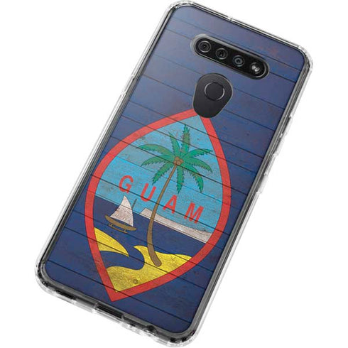 Guam Flag Dark Wood LG K51/Q51 Clear Case