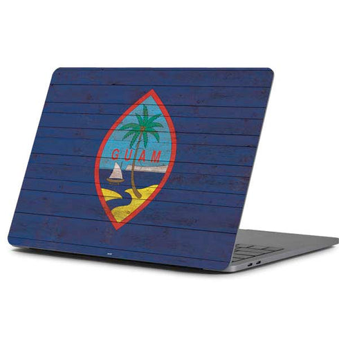 Guam Flag Dark Wood Apple MacBook Pro 13-inch Skin