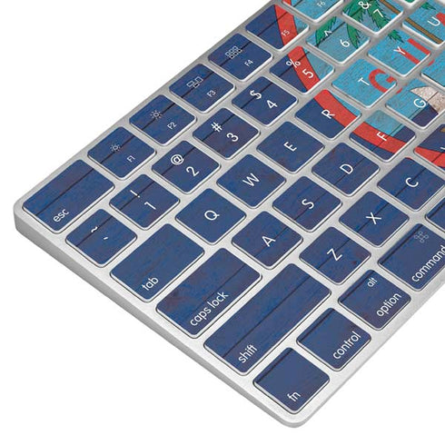 Guam Flag Dark Wood Magic Keyboard Skin