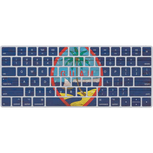 Guam Flag Dark Wood Magic Keyboard Skin