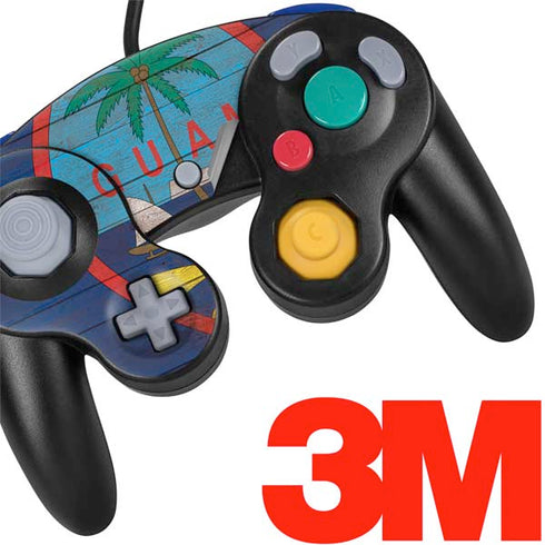 Guam Flag Dark Wood Nintendo GameCube Controller Skin