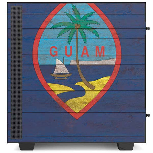 Guam Flag Dark Wood NZXT H510 Compact ATX Mid-Tower Case Skin