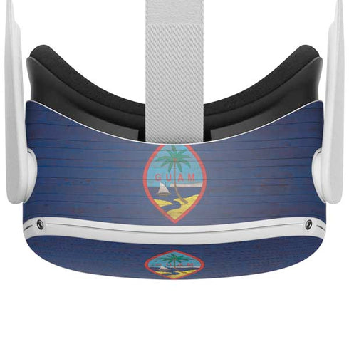 Guam Flag Dark Wood Oculus Quest 2 Skin