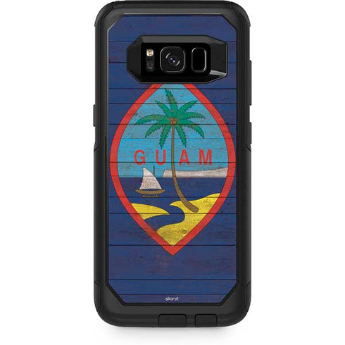 Guam Flag Dark Wood Otterbox Commuter Galaxy Skin