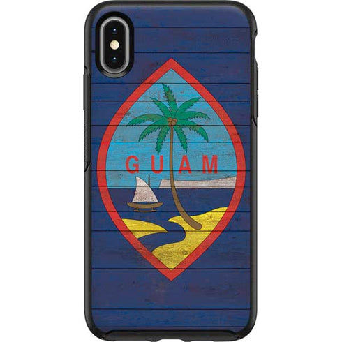 Guam Flag Dark Wood Otterbox Symmetry iPhone Skin