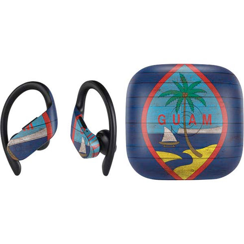 Guam Flag Dark Wood PowerBeats Pro Skin