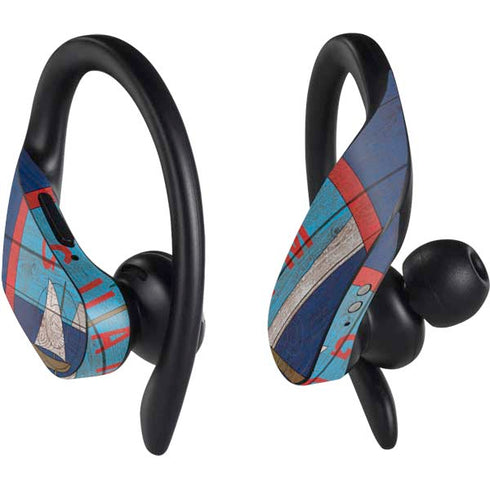 Guam Flag Dark Wood PowerBeats Pro Skin