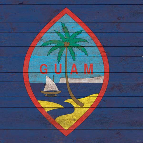 Guam Flag Dark Wood PS4 Controller Skin