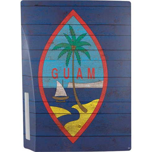 Guam Flag Dark Wood PS5 Bundle Skin