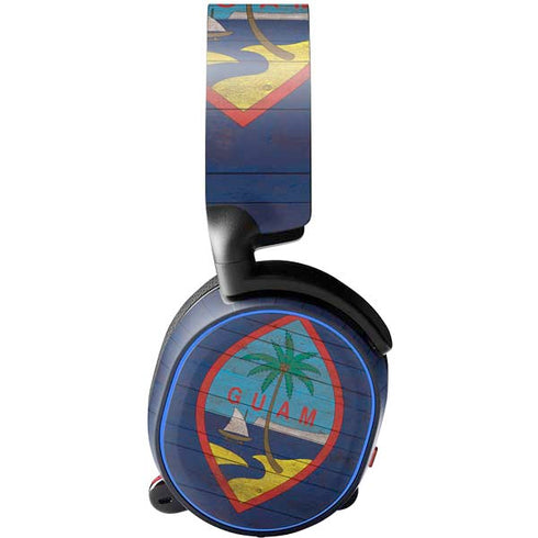 Guam Flag Dark Wood SteelSeries Arctis 3 Skin