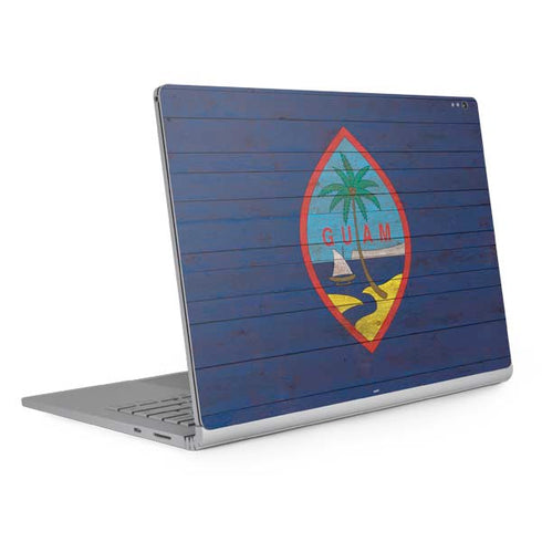 Guam Flag Dark Wood Surface Book 2 15in Skin
