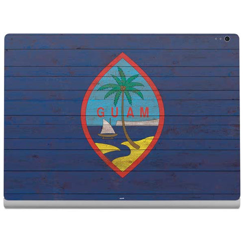 Guam Flag Dark Wood Surface Book 2 15in Skin