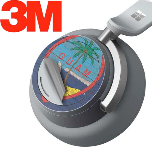 Guam Flag Dark Wood Surface Headphones Skin