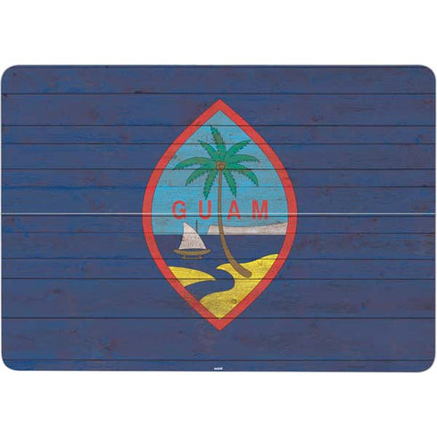 Guam Flag Dark Wood Surface Laptop Studio Skin