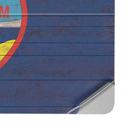 Guam Flag Dark Wood Surface Laptop Studio Skin