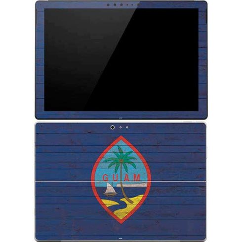 Guam Flag Dark Wood Surface Pro 4 Skin