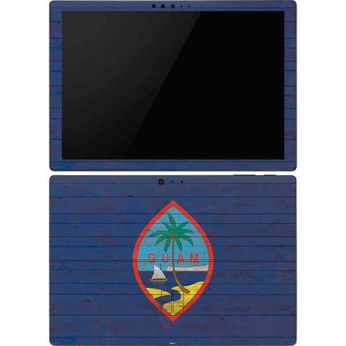 Guam Flag Dark Wood Surface Pro 6 Skin