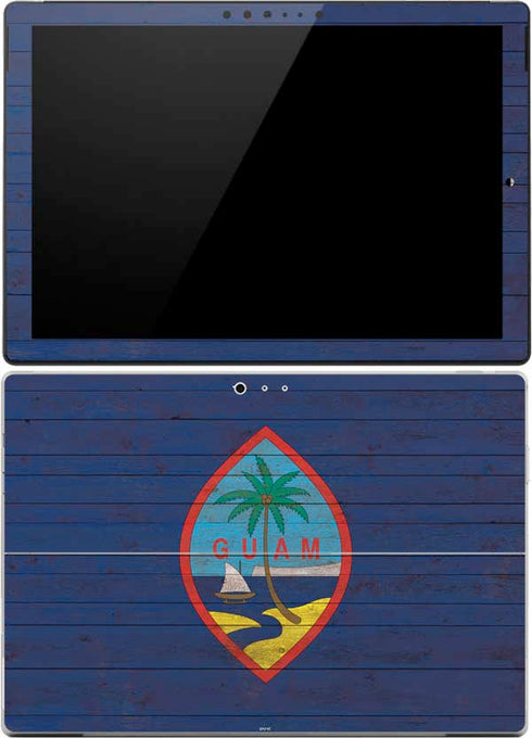 Guam Flag Dark Wood Surface Pro (2017) Skin