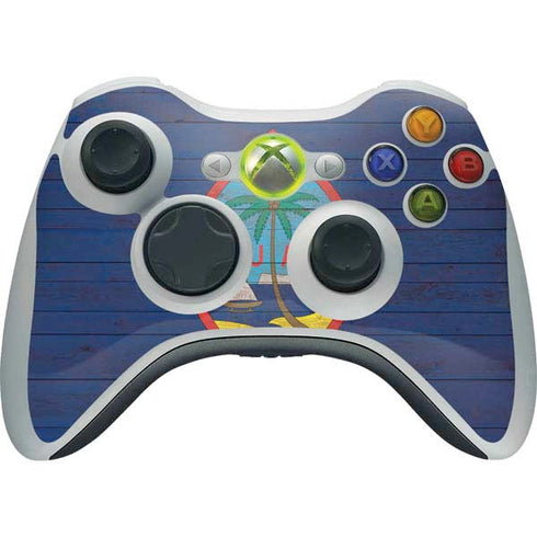 Guam Flag Dark Wood Xbox 360 Wireless Controller Skin