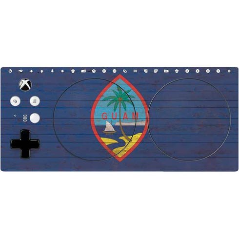 Guam Flag Dark Wood Xbox Adaptive Controller Skin