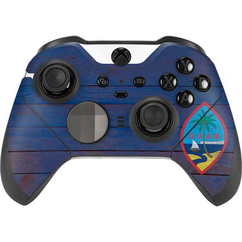 Guam Flag Dark Wood Xbox Elite Wireless Controller Series 2 Skin
