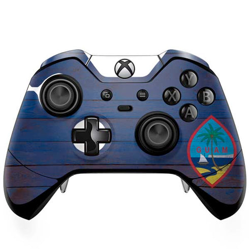 Guam Flag Dark Wood Xbox One Elite Controller Skin