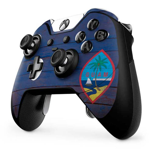 Guam Flag Dark Wood Xbox One Elite Controller Skin