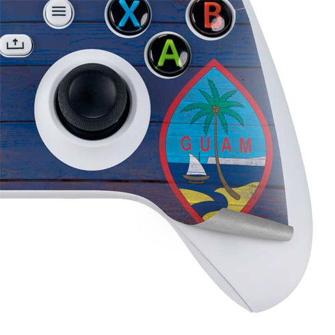 Guam Flag Dark Wood Xbox Series S Skins