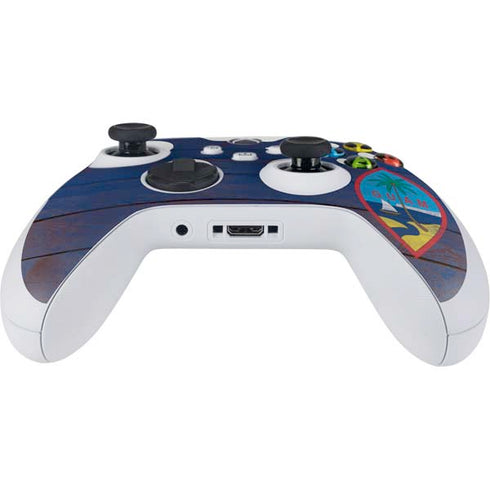 Guam Flag Dark Wood Xbox Series S Controller Skin