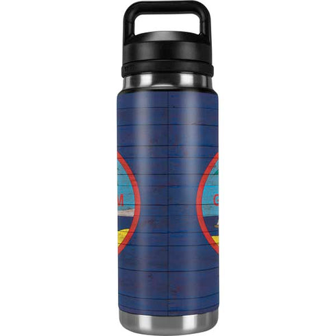 Guam Flag Dark Wood YETI Rambler 26oz Bottle Skin