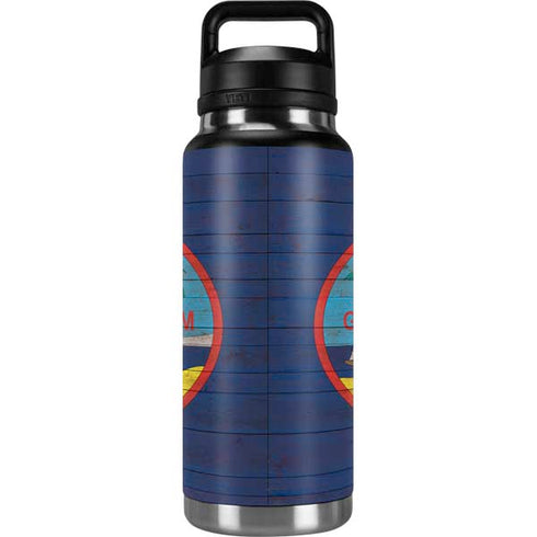 Guam Flag Dark Wood YETI Rambler 36oz Bottle Skin