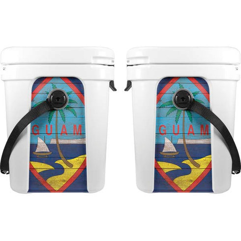 Guam Flag Dark Wood YETI Roadie 24 Hard Cooler Skin
