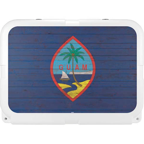 Guam Flag Dark Wood YETI Tundra 35 Hard Cooler Skin