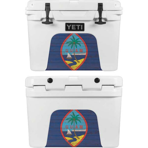 Guam Flag Dark Wood YETI Tundra 35 Hard Cooler Skin