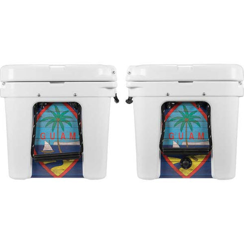 Guam Flag Dark Wood YETI Tundra 35 Hard Cooler Skin