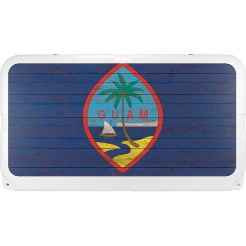 Guam Flag Dark Wood YETI Tundra 65 Hard Cooler Skin
