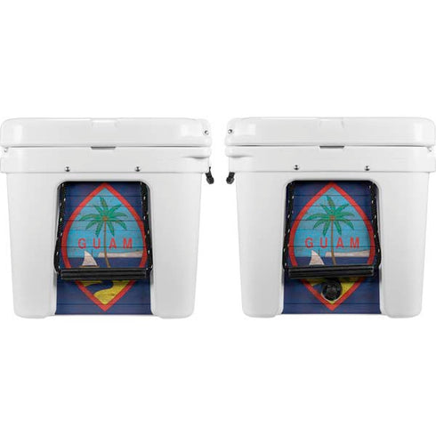 Guam Flag Dark Wood YETI Tundra 65 Hard Cooler Skin