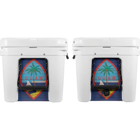 Guam Flag Dark Wood YETI Tundra 75 Hard Cooler Skin