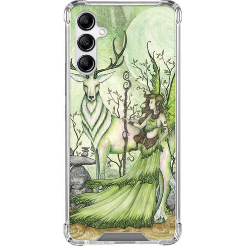 Amy Brown Guardian Fairy and Stag Galaxy A14 5G Clear Case