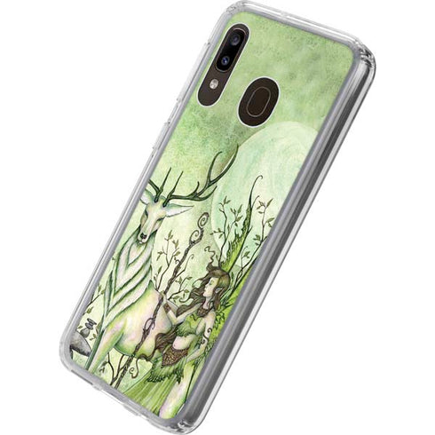 Amy Brown Guardian Fairy and Stag Galaxy A20 Clear Case