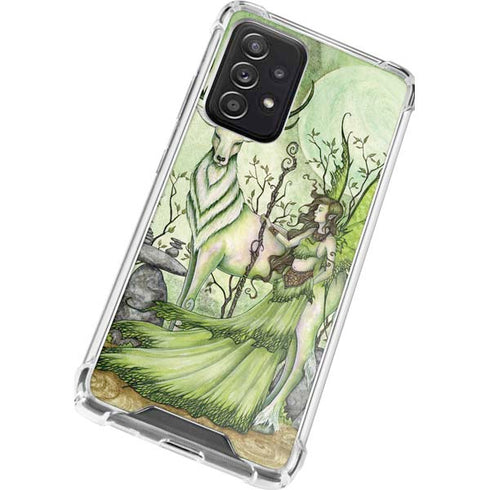 Amy Brown Guardian Fairy and Stag Galaxy A72 5G Clear Case