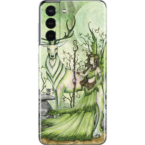 Amy Brown Guardian Fairy and Stag Galaxy S21 5G Skin