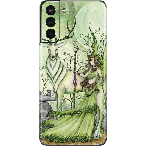 Amy Brown Guardian Fairy and Stag Galaxy S21 Plus 5G Skin