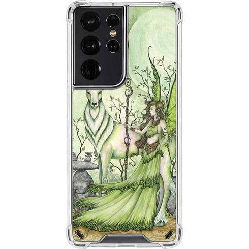 Amy Brown Guardian Fairy and Stag Galaxy S21 Ultra 5G Clear Case