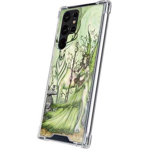 Amy Brown Guardian Fairy and Stag Galaxy S22 Ultra Clear Case