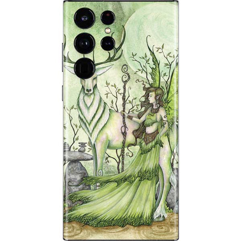 Amy Brown Guardian Fairy and Stag Galaxy S22 Ultra Skin
