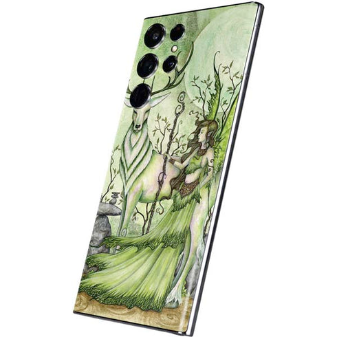 Amy Brown Guardian Fairy and Stag Galaxy S22 Ultra Skin